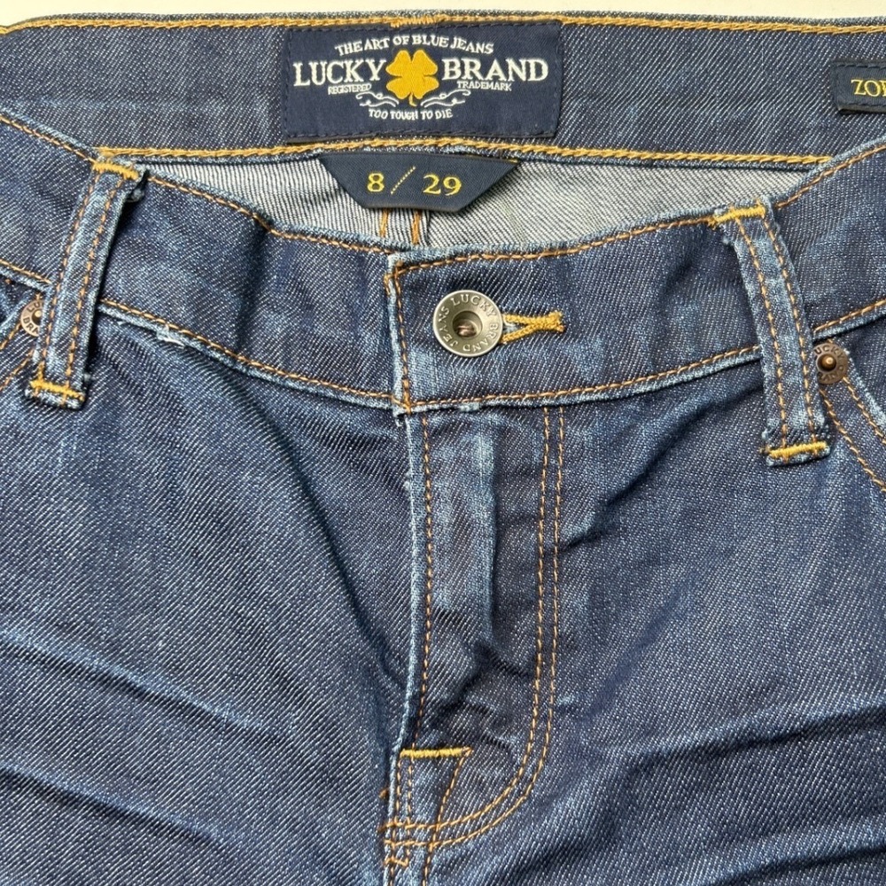 Lucky Brand Womens Low Rise Zoe Straight Crop Jeans Dark Wash Size 8/29 Y2K - Picture 4 of 11